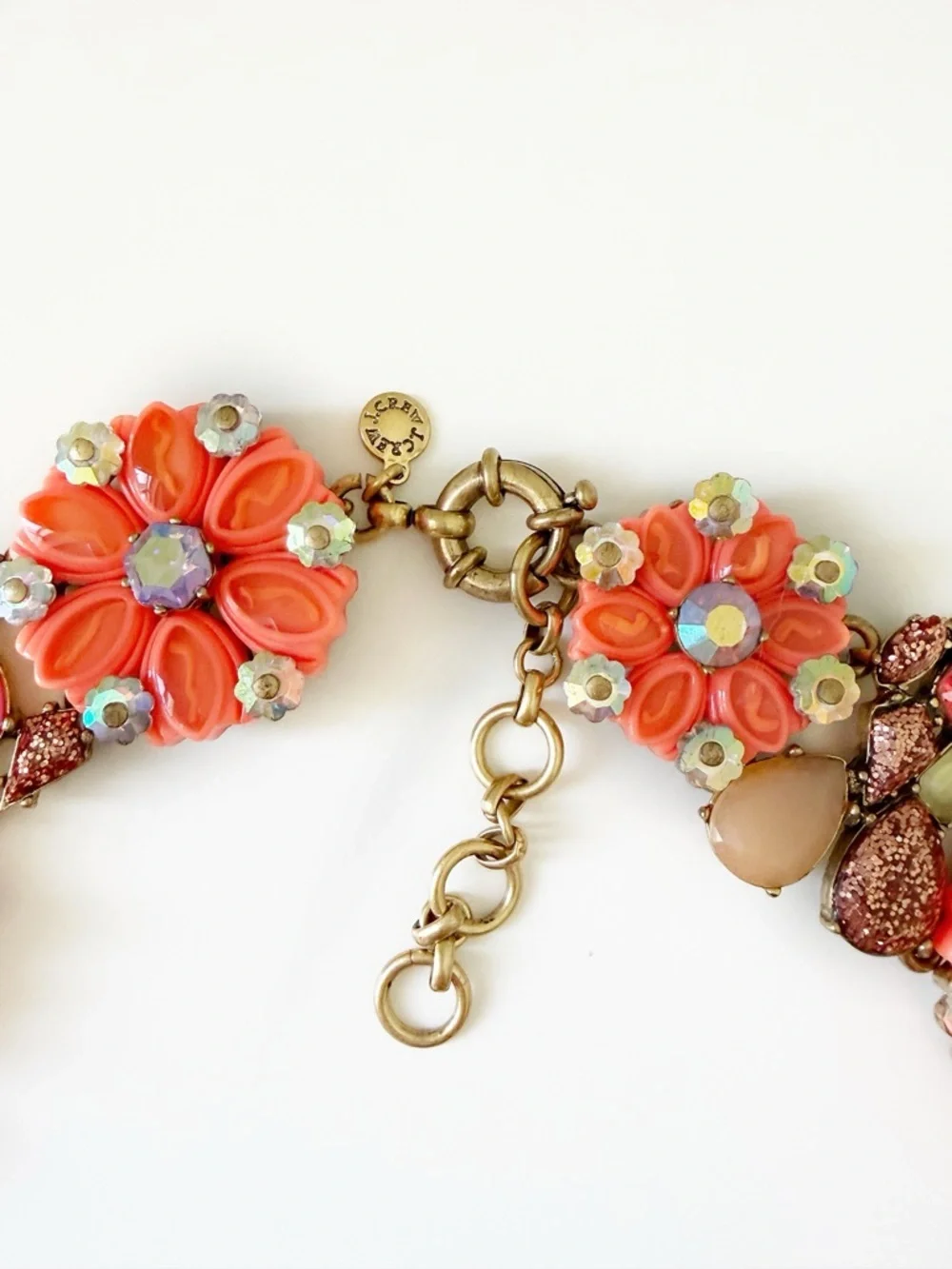 J. Crew Orange Cosmos Crystal Necklace
